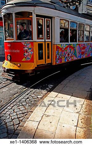 tram, Bairro Alto, Lisbon, Portugal View Large Photo Image Stock Photo - tram, Bairro Alto, Lisbon, Portugal. Fotosearch