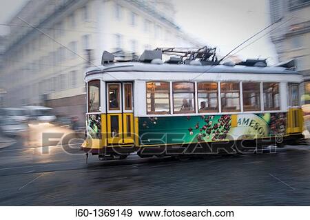 Tram in? Barrio de Chiado?, Lisboa, Portugal View Large Photo Image Stock Photo - Tram in? Barrio de Chiado?, Lisboa, Portugal. Fotosearch