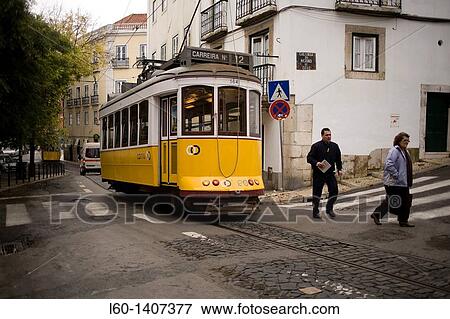 Tram in Lisboa, Portugal View Large Photo Image Stock Photo - Tram in Lisboa, Portugal. Fotosearch