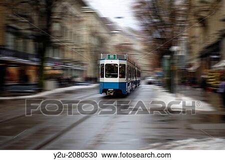 Tram in zurich bahnhofstrasse in switzerland. View Large Photo Image Stock Image - Tram in zurich bahnhofstrasse in switzerland.. Fotosearch