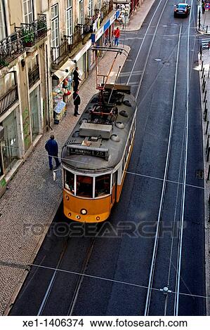 Tram, Lisbon, Portugal View Large Photo Image Picture - Tram, Lisbon, Portugal. Fotosearch
