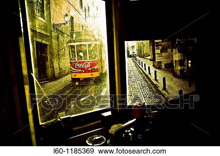 Tram, Lisbon, Portugal View Large Photo Image Stock Photo - Tram, Lisbon, Portugal. Fotosearch