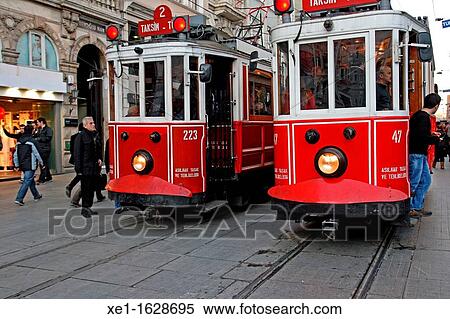 trams, Istiklal Caddesi, Istanbul, Turkey View Large Photo Image Stock Photography - trams, Istiklal Caddesi, Istanbul, Turkey. Fotosearch