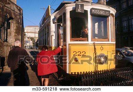 Tramway. Oporto. Portugal. View Large Photo Image Stock Photo - Tramway. Oporto. Portugal.. Fotosearch