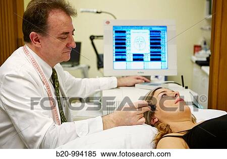 Stock Photography - Transcranial doppler, Neurological examination. Hospital Policlinica Gipuzkoa, San Sebastian, Donostia, Euskadi, Spain. Fotosearch