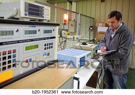 Stock Image - Transformation ratio measurement. High Voltage Electric Laboratory. Certification of electrical equipment. Technological Services to Industry. Tecnalia Research & innovation, Bizkaia, Basque Country, Spain.. Fotosearch