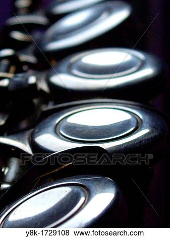 Transverse flute keys closeup, music instrument View Large Photo Image Stock Photo - Transverse flute keys closeup, music instrument. Fotosearch