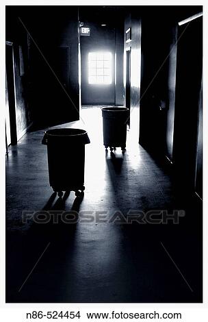 Picture - Trashcans, silhouette. Fotosearch