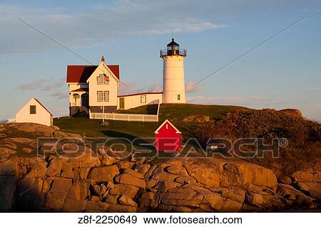 Travel showing Nubble Light, York, Maine, United States. View Large Photo Image Stock Photo - Travel showing Nubble Light, York, Maine, United States.. Fotosearch