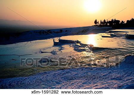 Travertine terrace formations Pamukkale Denizli province Anatolia Turkey View Large Photo Image Stock Image - Travertine terrace formations Pamukkale Denizli province Anatolia Turkey. Fotosearch