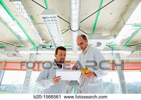 Treatment system air conditioning, Kubik, Experimental laboratory R & D for the development of new concepts, products and services to improve energy efficiency in buildings, Intelligent management of HVAC and lighting systems and renewable energy supply View Large Photo Image Stock Image - Treatment system air conditioning, Kubik, Experimental laboratory R & D for the development of new concepts, products and services to improve energy efficiency in buildings, Intelligent management of HVAC and lighting systems and renewable energy supply. Fotosearch
