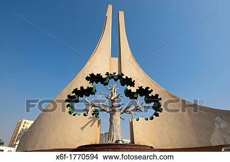 Picture - Tree Monument at Rolla square in the city centre of Sharjah, United Arab Emirates. Fotosearch