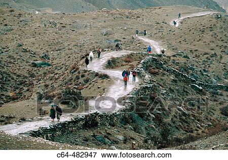 Trekking. The Himalayas. Nepal View Large Photo Image Stock Photo - Trekking. The Himalayas. Nepal. Fotosearch