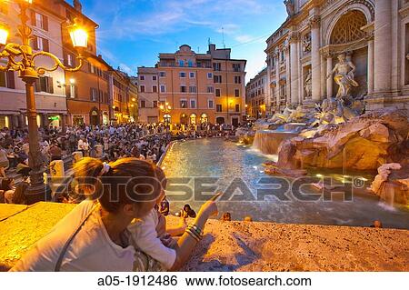 Stock Photograph - Trevi Fountain Rome, Lacio Italy. Fotosearch