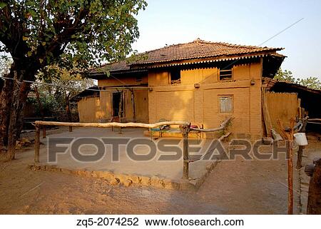 Tribal house, Bhil Tribe, Madhya Pradesh, India. View Large Photo Image Stock Image - Tribal house, Bhil Tribe, Madhya Pradesh, India.. Fotosearch