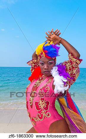 Trinidad Cuba dancers in costume on beautiful beach of ocean with blue water View Large Photo Image Stock Image - Trinidad Cuba dancers in costume on beautiful beach of ocean with blue water. Fotosearch