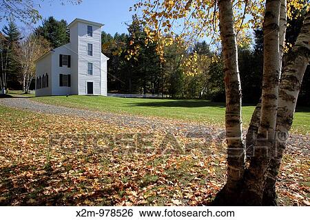 Stock Photograph - Trinity Anglican Church during the autumn months Located in Cornish, New Hampshire USA This church is listed on the National Register of Historic Places. Fotosearch