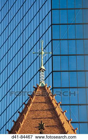Stock Photo - Trinity Curch and Hancock Tower. Boston. Massachusetts. USA. Fotosearch