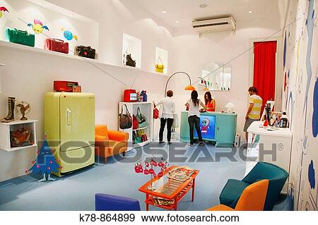 Stock Photo - Tripping a trendy furniture and fashion shop in Palermo Viejo known as Soho Buenos Aires, Argentina. Fotosearch