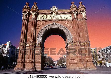 Triumphal Arch, Barcelona. Catalonia, Spain View Large Photo Image Stock Image - Triumphal Arch, Barcelona. Catalonia, Spain. Fotosearch