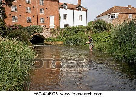 Trout Fishing. Bintree Mill. River Wensum. Norfolk. England. UK View Large Photo Image Stock Photography - Trout Fishing. Bintree Mill. River Wensum. Norfolk. England. UK. Fotosearch