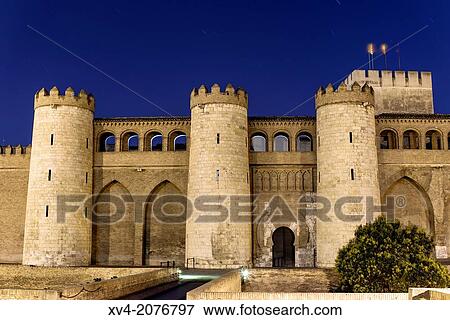 Trovador tower at Aljafer? a Palace in Saragossa, Arag? n, Spain. View Large Photo Image Stock Photo - Trovador tower at Aljafer? a Palace in Saragossa, Arag? n, Spain.. Fotosearch