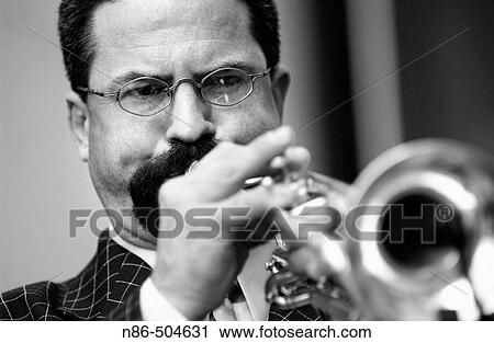 Stock Image - Trumpet player. Fotosearch