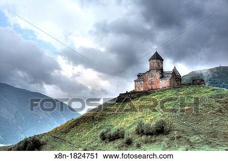 Tsminda Sameba, Gergeti Trinity Church, Khevi, Georgia View Large Photo Image Stock Image - Tsminda Sameba, Gergeti Trinity Church, Khevi, Georgia. Fotosearch