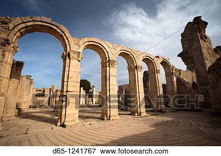 Tunisia, Central Western Tunisia, Makthar, ruins of the Roman-era city of Mactaris, public baths View Large Photo Image Stock Photo - Tunisia, Central Western Tunisia, Makthar, ruins of the Roman-era city of Mactaris, public baths. Fotosearch