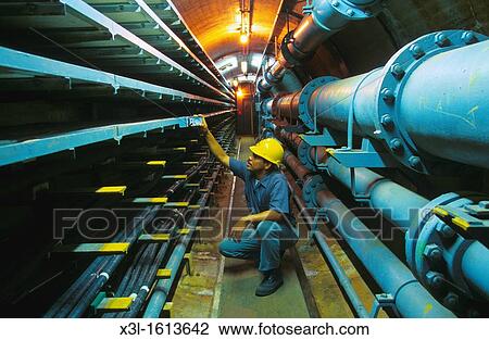 Stock Image - Tunnel in Gantun locks Panama Canal Panama. Fotosearch