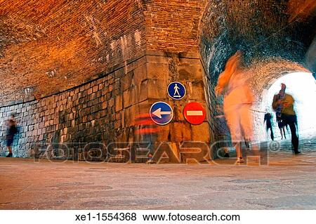 tunnel, traffic signals, Montjuic Castle, Barcelona, Catalonia, Spain View Large Photo Image Stock Photo - tunnel, traffic signals, Montjuic Castle, Barcelona, Catalonia, Spain. Fotosearch