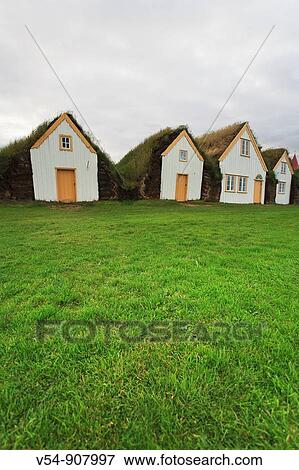 Turf Roofed Farm Museum, Varmahlid, Iceland View Large Photo Image Stock Photo - Turf Roofed Farm Museum, Varmahlid, Iceland. Fotosearch
