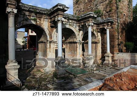 Turkey, Antalya, Hadrian's Gate, View Large Photo Image Stock Image - Turkey, Antalya, Hadrian's Gate,. Fotosearch