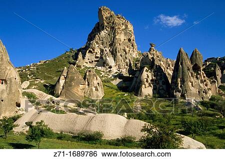 Stock Photograph - Turkey, Cappadocia, scenery at U? hisar. Fotosearch