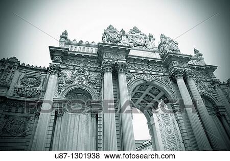 Turkey, Istanbul, Dolmabahce Palace, Main Gate View Large Photo Image Stock Photo - Turkey, Istanbul, Dolmabahce Palace, Main Gate. Fotosearch