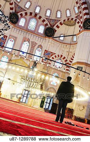 Turkey, Istanbul, Sehzade Mosque, Interior view View Large Photo Image Stock Photo - Turkey, Istanbul, Sehzade Mosque, Interior view. Fotosearch