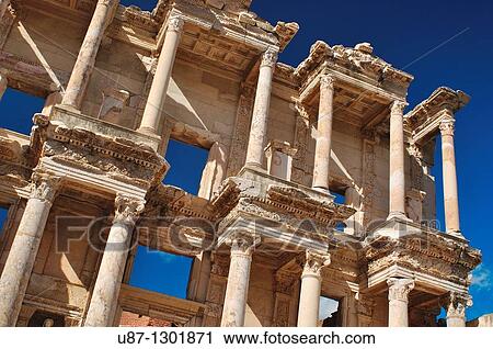 Turkey, Kusadasi, Ephesus, the Library of Celsus View Large Photo Image Stock Image - Turkey, Kusadasi, Ephesus, the Library of Celsus. Fotosearch