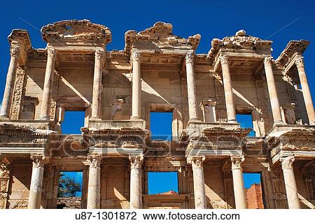 Turkey, Kusadasi, Ephesus, the Library of Celsus View Large Photo Image Stock Image - Turkey, Kusadasi, Ephesus, the Library of Celsus. Fotosearch
