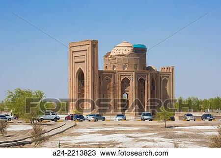 Stock Image - Turkmenistan, Konye Urgench archaelogical site, (W. H. ), Torebeg Hanym Mausoleum.. Fotosearch