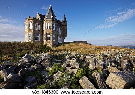 Turpault castle, wild coast of Quiberon, Morbihan, Brittany, France View Large Photo Image Stock Image - Turpault castle, wild coast of Quiberon, Morbihan, Brittany, France. Fotosearch