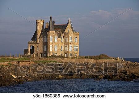 Turpault castle, wild coast of Quiberon, Morbihan, Brittany, France View Large Photo Image Stock Photography - Turpault castle, wild coast of Quiberon, Morbihan, Brittany, France. Fotosearch