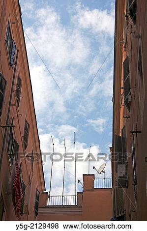 tv aerials on block of flats in rome italy View Large Photo Image Stock Photo - tv aerials on block of flats in rome italy. Fotosearch