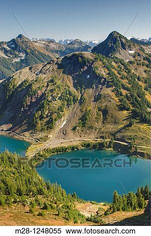 Twin lakes Mount Baker Wilderness Washington View Large Photo Image Stock Photography - Twin lakes Mount Baker Wilderness Washington. Fotosearch