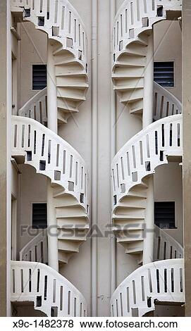 Twin Spiral Staircases View Large Photo Image Stock Photo - Twin Spiral Staircases. Fotosearch
