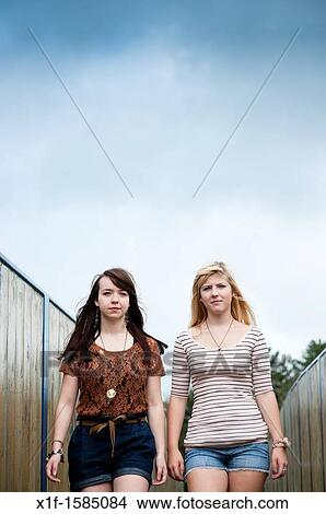 Two 16 17 year old teenage girls, UK View Large Photo Image Picture - Two 16 17 year old teenage girls, UK. Fotosearch