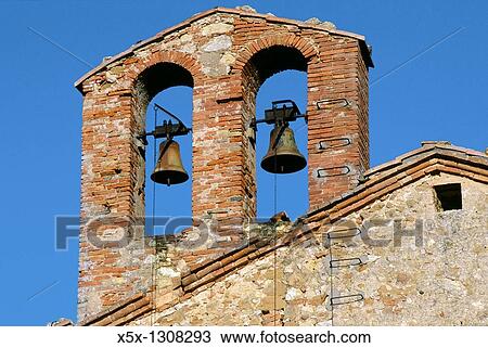 Two bells in brick tower, Gaiole in Chianti, Tuscany, Italy View Large Photo Image Stock Image - Two bells in brick tower, Gaiole in Chianti, Tuscany, Italy. Fotosearch
