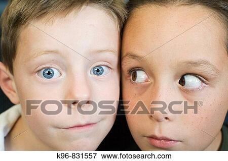 two boys faces View Large Photo Image Stock Photo - two boys faces. Fotosearch