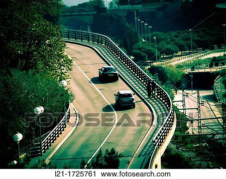 Two car on road, view from above. Tarragona, Catalonia, Spain. View Large Photo Image Stock Image - Two car on road, view from above. Tarragona, Catalonia, Spain.. Fotosearch