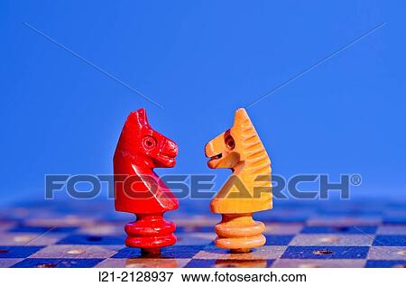 Stock Photo - Two chess horses.. Fotosearch