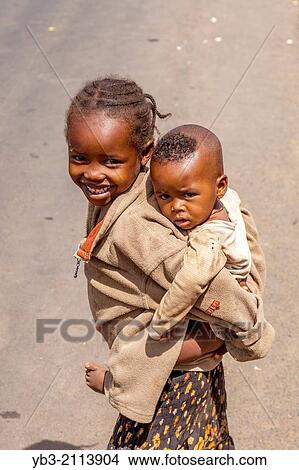 Two Children In The Street, Karat Konso, Ethiopia. View Large Photo Image Picture - Two Children In The Street, Karat Konso, Ethiopia.. Fotosearch